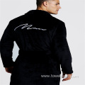 super soft bathrobe men black cotton bathrobe